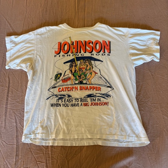 Vintage Big Johnson Fishing Rods T-Shirt - SIZE L - Picture 2 of 5